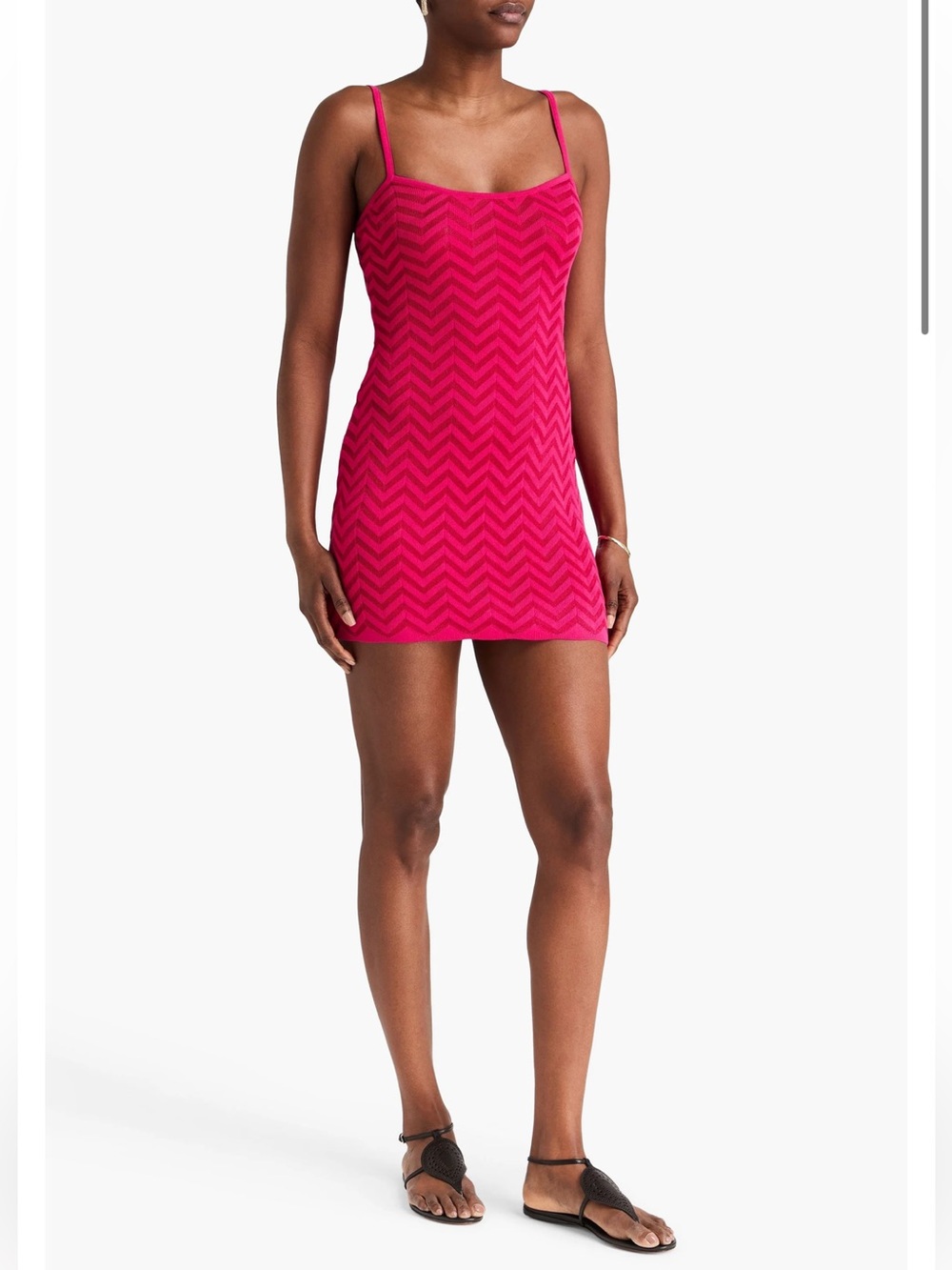 Missoni Hot Pink Zigzag Knit Mini Dress